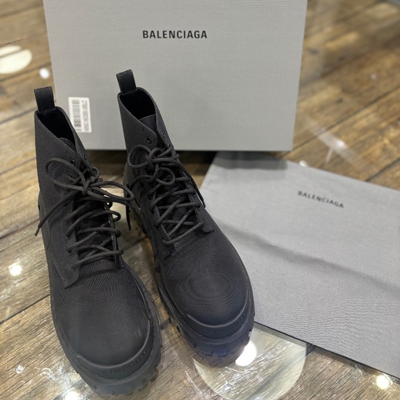 Balenciaga Strike Nylon Combat Boots - Picture 1 of 8